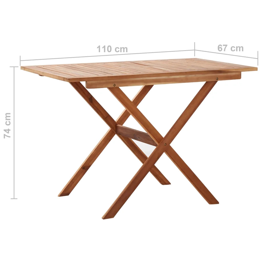 Tavolo da Giardino | Tavolino da esterno 110x67x74 cm in Legno Massello di Acacia