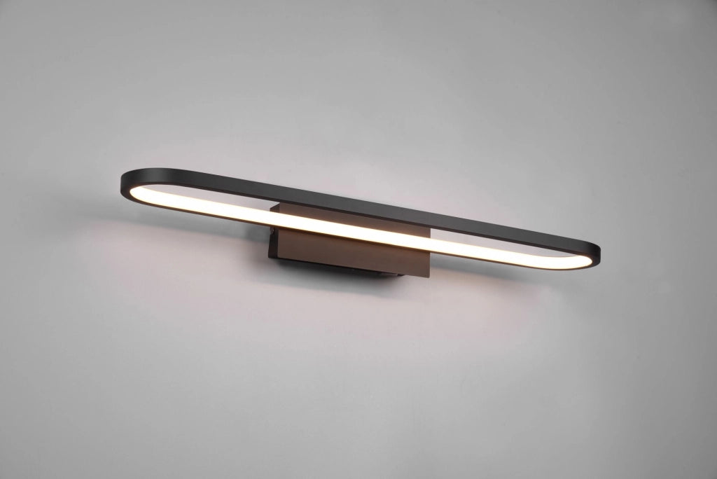 GIANNI H2O APPLIQUE DA BAGNO LED  22W 2700lm, 3000K NERO CON INTERRUTTORE IP44 L. 60CM