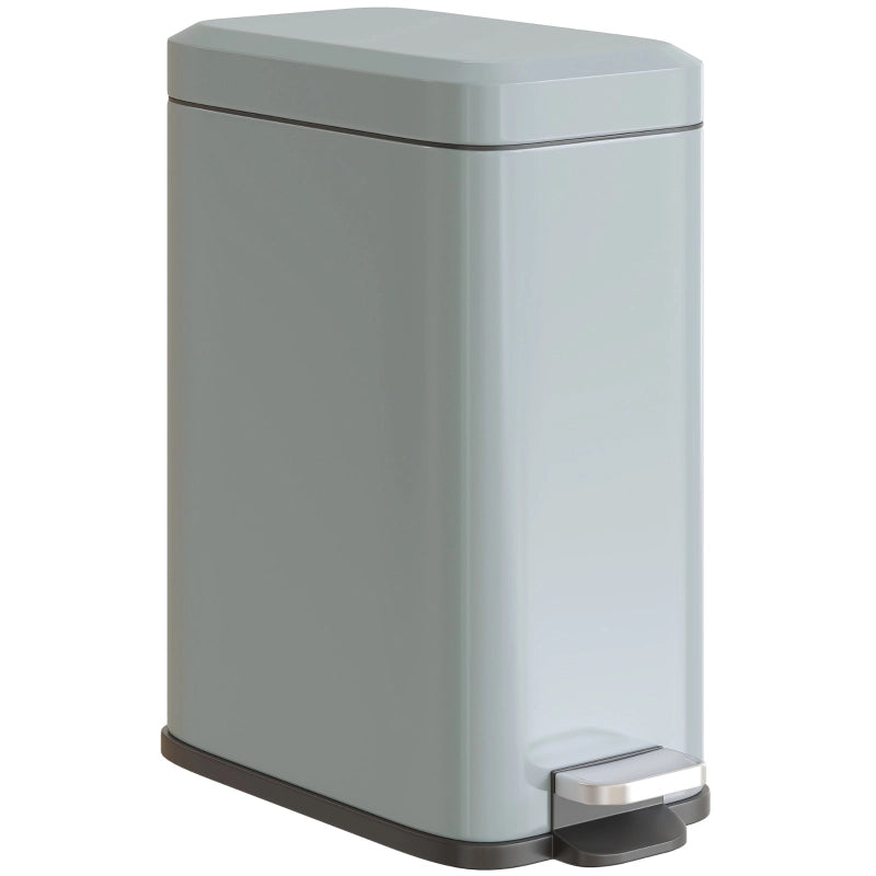 Pattumiera in metallo 5 L con secchio interno removibile e pedale, grigio