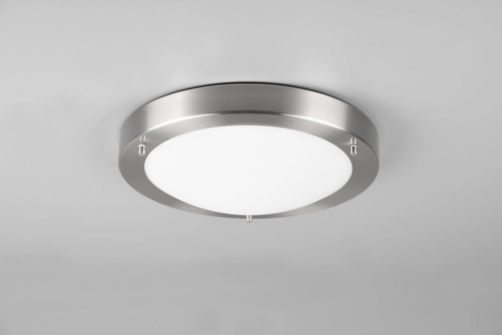 Plafoniera CONDUS moderna argento 31,5cm E27 Trio IP44