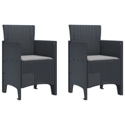 Set da pranzo da giardino 3 pezzi con cuscini Antracite in Rattan sintetico