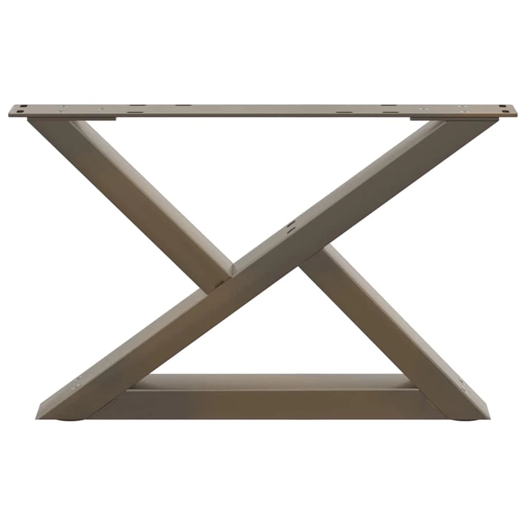 Set di 2 gambe per tavolino da caffè in metallo 50 x 30 cm design geometrico stabile e moderno in acciaio naturale 02_0056973