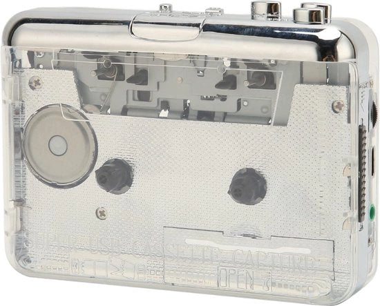Ricevitore portatile con lettore di cassette a retrostile, radio FM e possibilità di conversione in MP3