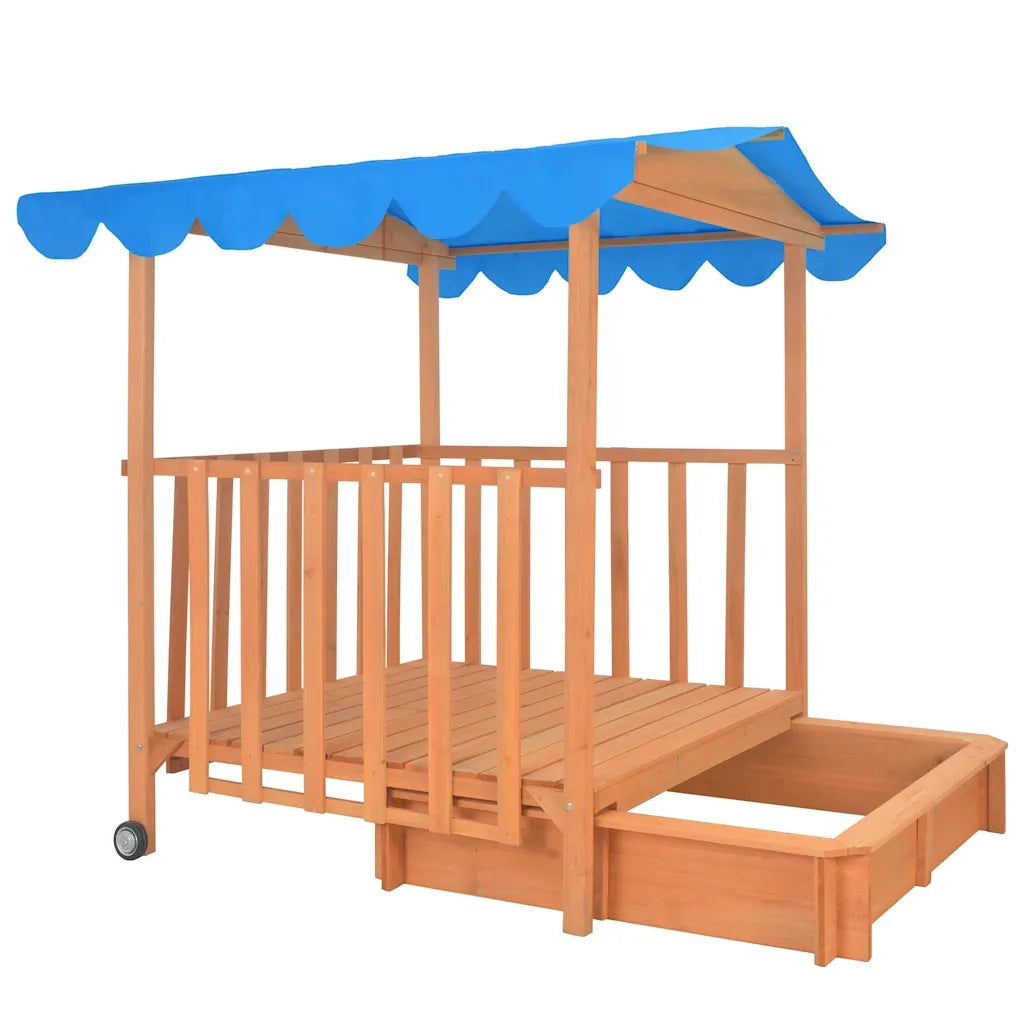 Casetta dei Giochi con Sabbiera in Legno di Abete Blu UV50 CFW8871946