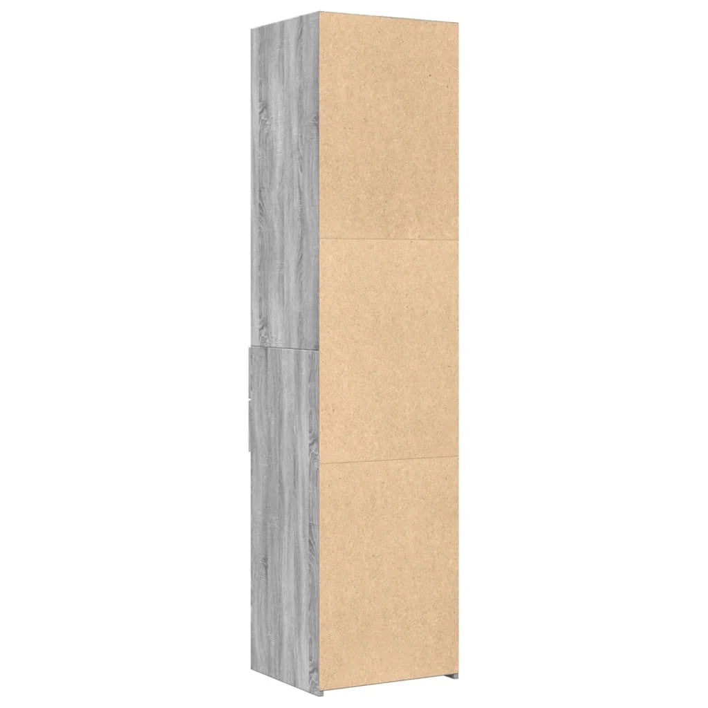 Buffet credenza cassettiera armadio mobile contenitore organizer cucina soggiorno salotto rovere Sonoma alto 45 x 42,5 x 185 cm legno ingegnerizzato grigio 02_0035369