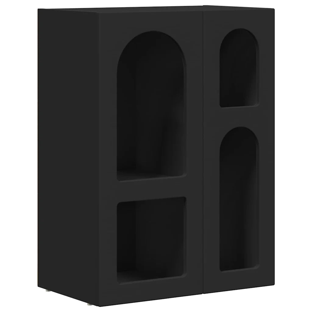 Credenza | Madia | Buffet da pranzo | Armadio da pranzo Nero 59 x 35 x 80.5 cm Legno multistrato