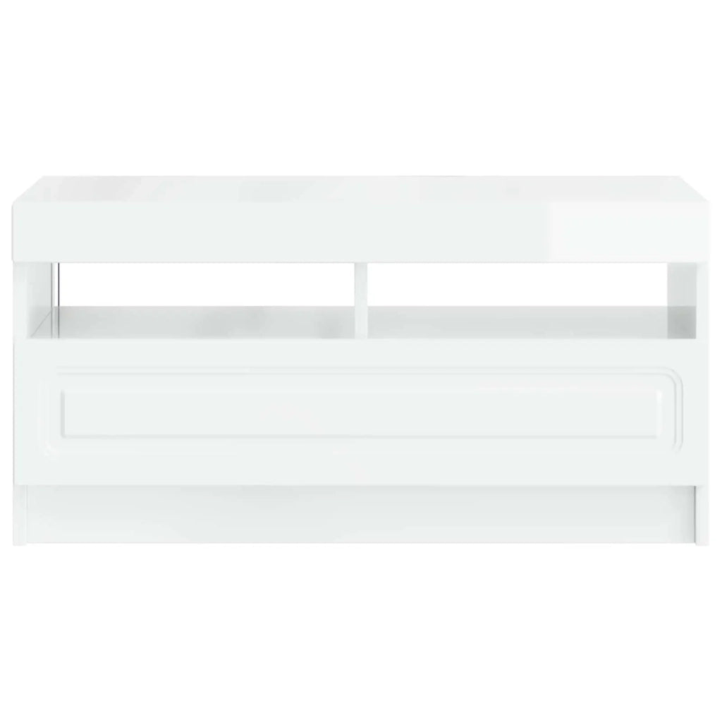Mobile TV LED Bianco Lucido Legno ingegnerizzato 897879