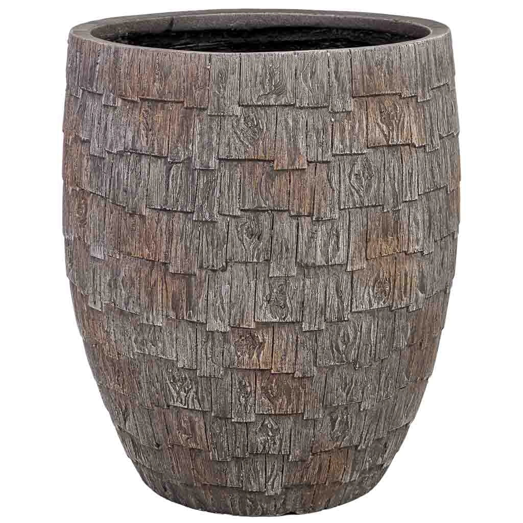 Fioriera in fibra di vetro marrone 46x46x53 cm