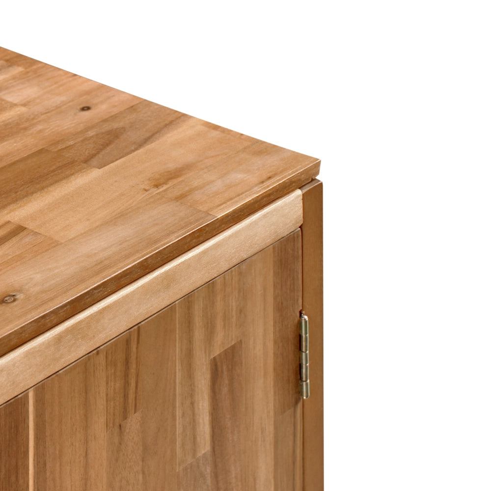 Mobile da cucina per esterni in legno di acacia marrone 2 ripiani con top 50 x 80 x 90 cm Giardino Cucina Pranzo