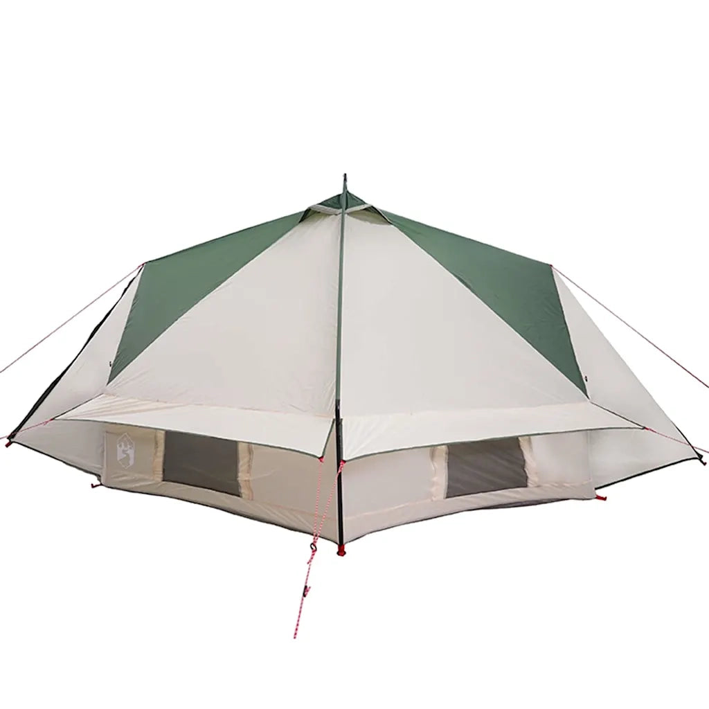 Tenda Teepee per 8 Persone Verde e Bianco 490 x 410 x 210 cm