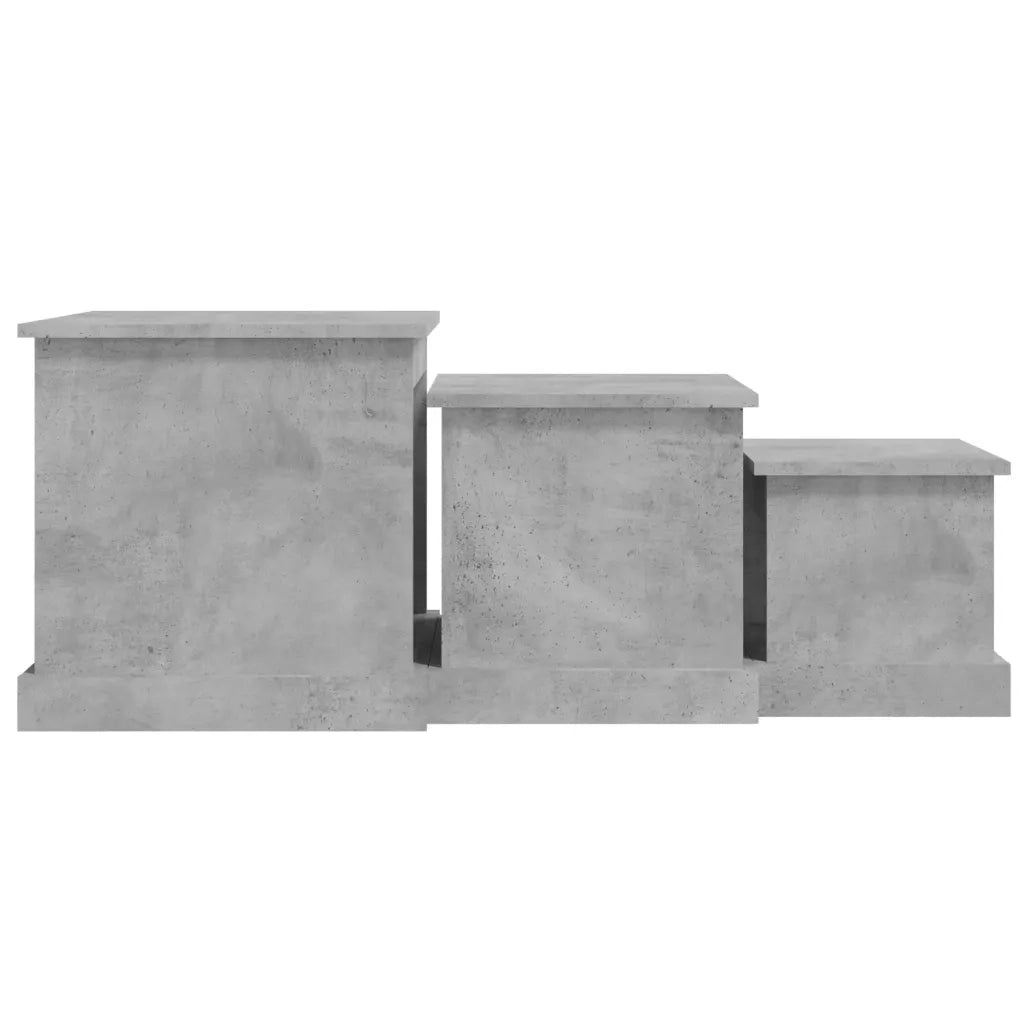 3 pz Tavolini da salotto | Tavolino da caff¨¨ | Tavolino da Soggiorno Grigio Cemento in Legno Multistrato