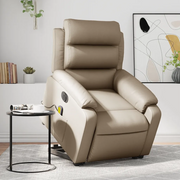 Poltrona Alzapersona Massaggio Elettrica Cappuccino Similpelle 3205069