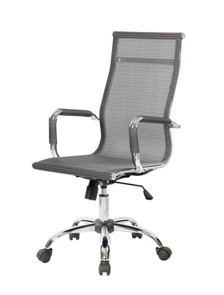 Poltrona da Ufficio Rockhampton, Sedia con Ruote Regolabile, Grigio