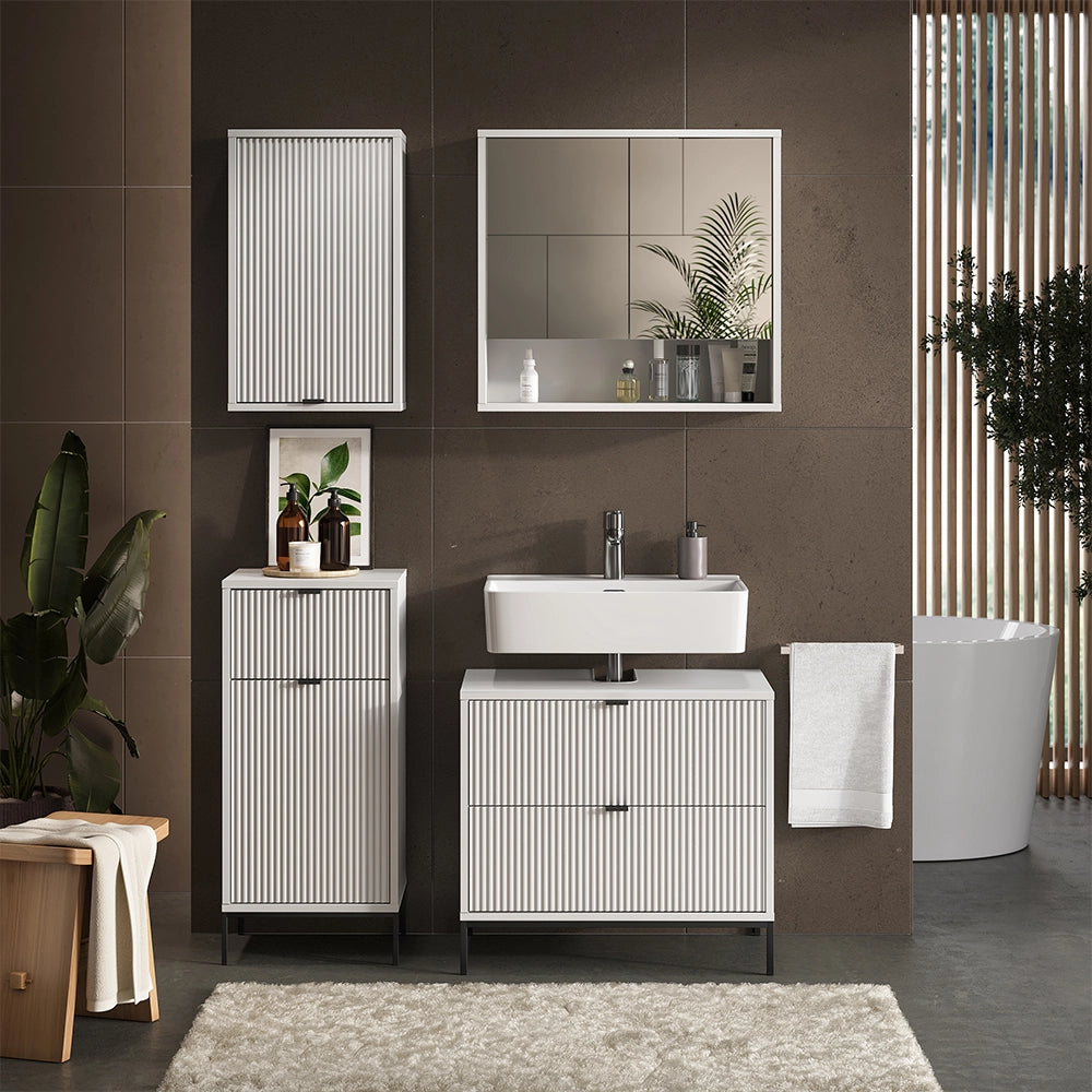 Vicco Set di mobili da bagno Bianco 4 parti