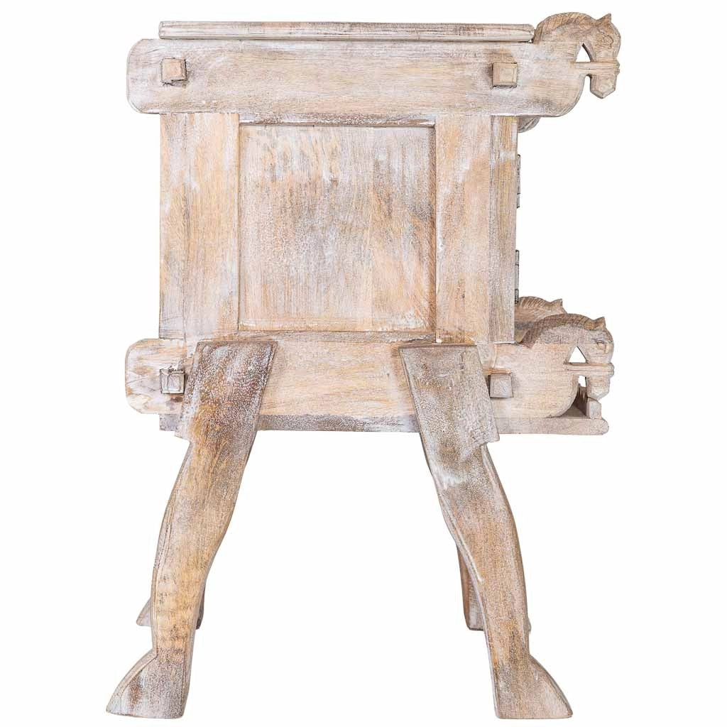 Comodino legno marrone finitura artigianale 50x47x66 cm