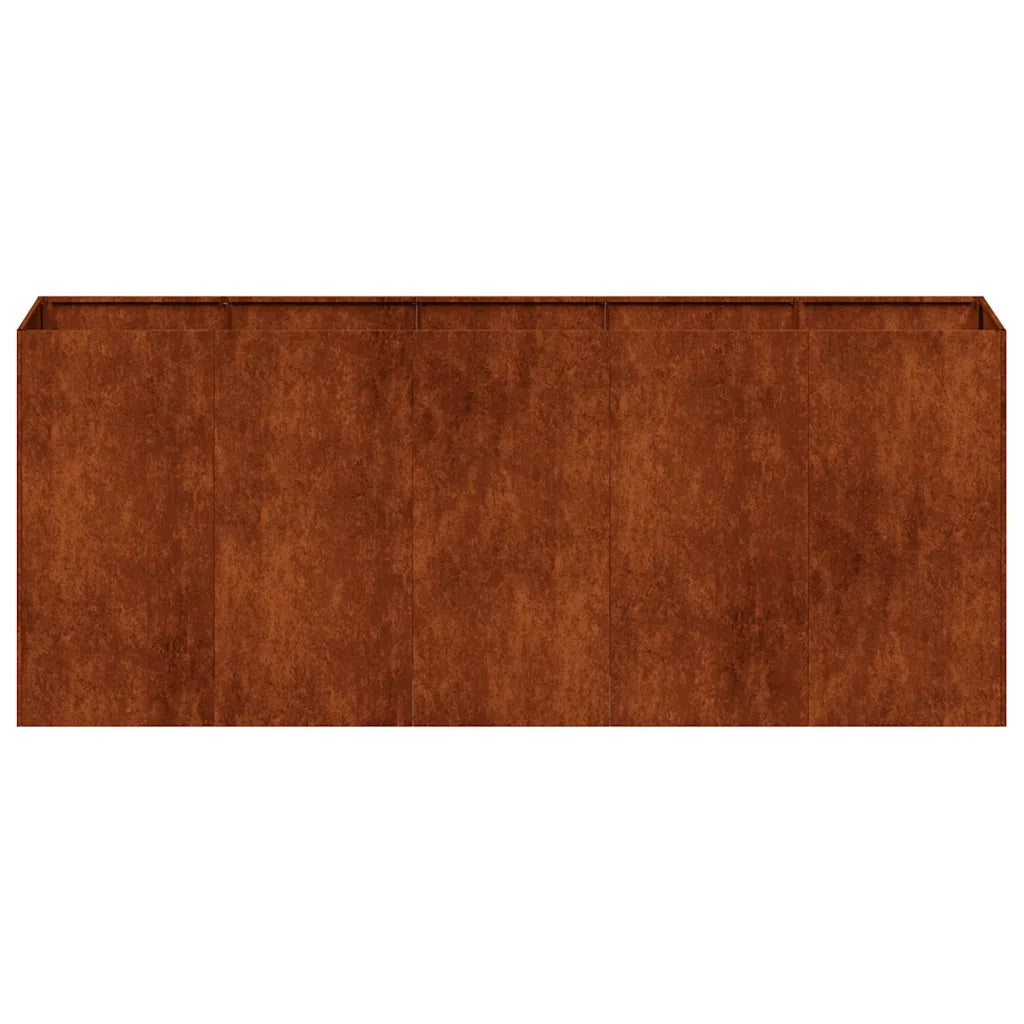 Fioriera-Vaso-Contenitore per Piante Arrugginita 200x40x80 cm in Acciaio Corten