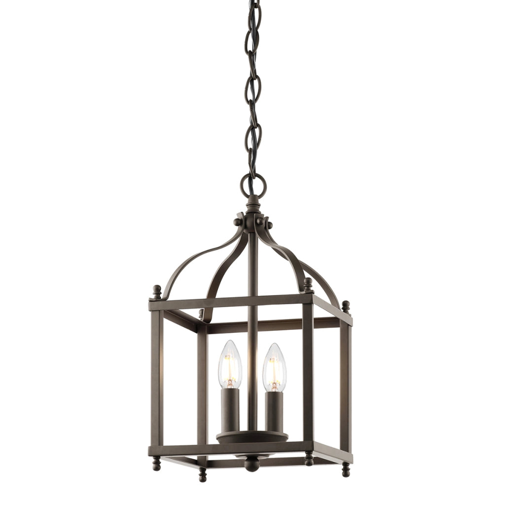 Lampadario Larkin stile candela bronzo antico 2xE14 Kichler