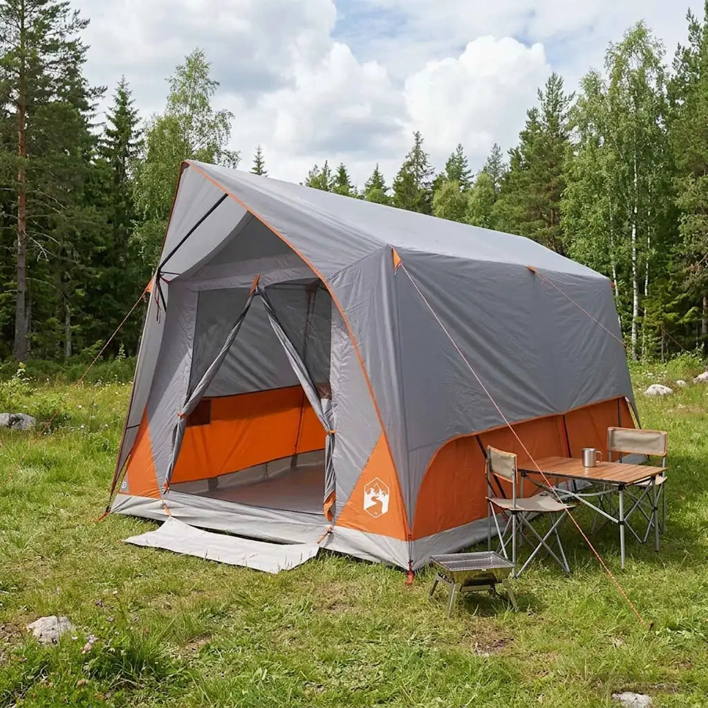Tenda a tunnel con tetto Grigio e arancione 8 persone 42028659