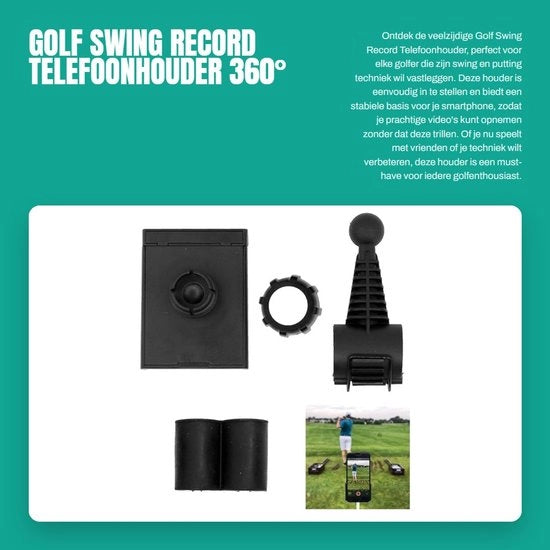 Supporto smartphone universale - rotazione 360° - regolabile - supporto per smartphone da golf - supporto per smartphone da bicicletta - compatibile con carrelli da golf - supporto per smartphone