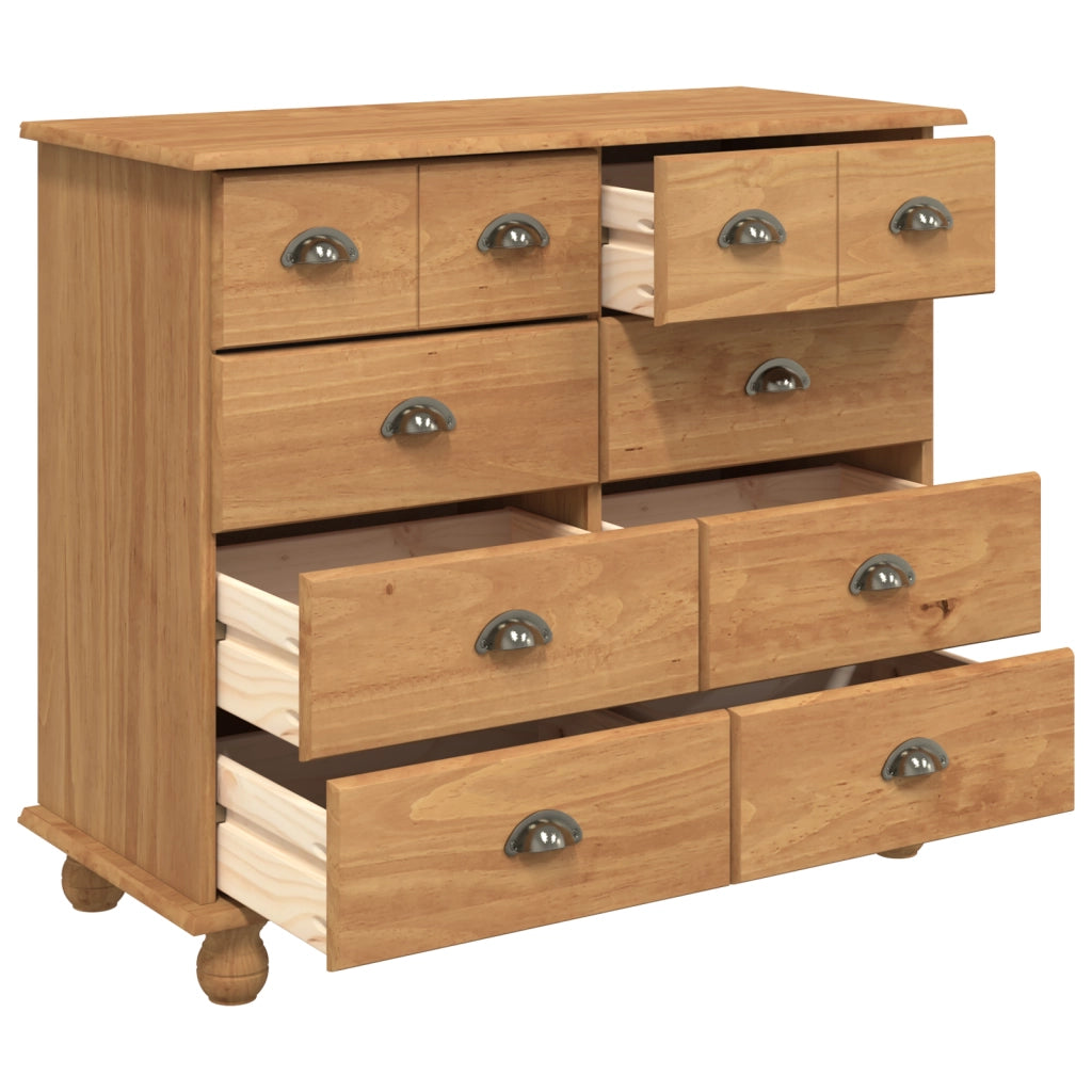 Cassettiera 'ASKIM'Marrone miele 91x40x79 cm Legno massello di pino