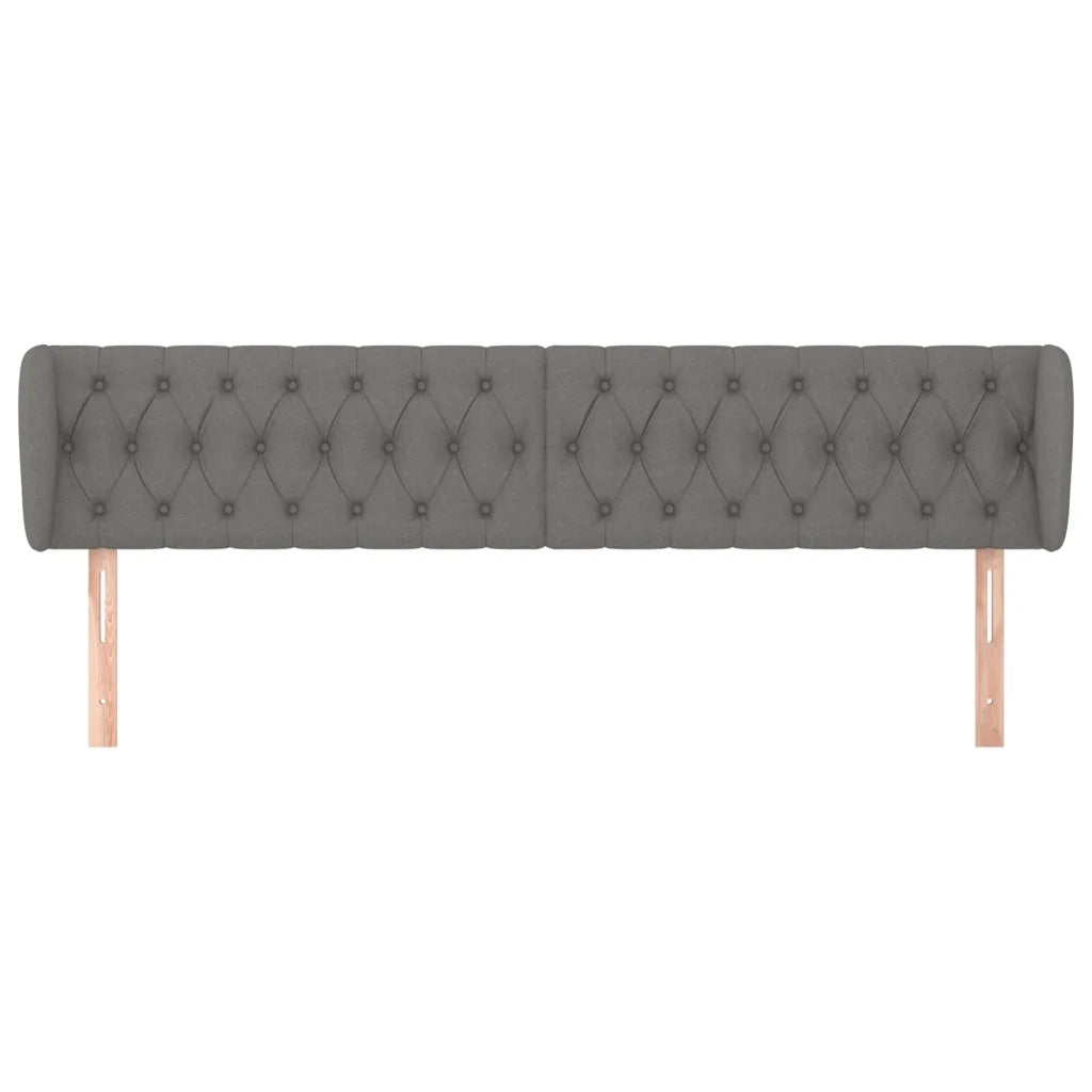 Testiera ad Orecchio Grigio Scuro 203x23x78/88 cm in Tessuto 3117503