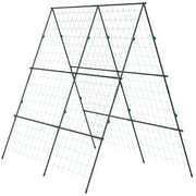Supporto per Piante Rampicanti Triangolare ¨C Xylo ¨C Struttura in Acciaio Verde 180x100x180 cm