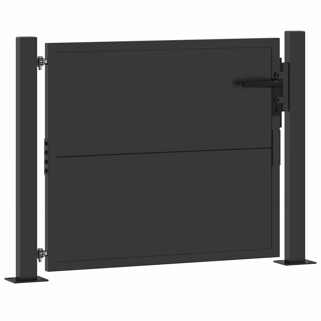 Cancello da giardino con blocco Nero 110 x 105 cm 42015909