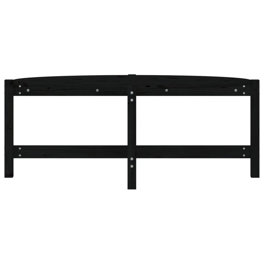 Tavolino da Salotto Nero 118x63x45 cm in Legno Massello di Pino 822321