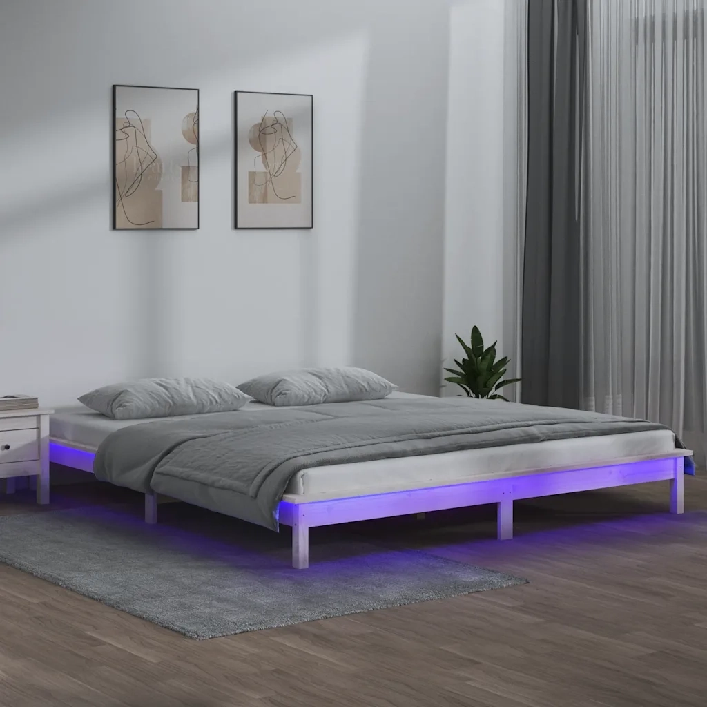 Giroletto LED Bianco 120x190 cm Small Double Legno Massello 820642