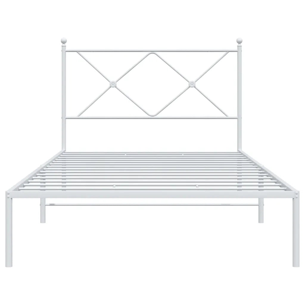 Giroletto con Testiera Metallo Bianco 107x203 cm