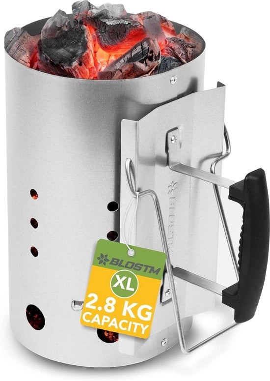 Starter per camino da barbecue - Accensione rapida con maniglie di sicurezza e fori di ventilazione