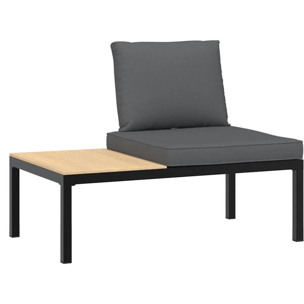 Set Divani da Giardino 4 pz con Cuscini in Alluminio Nero 3283697