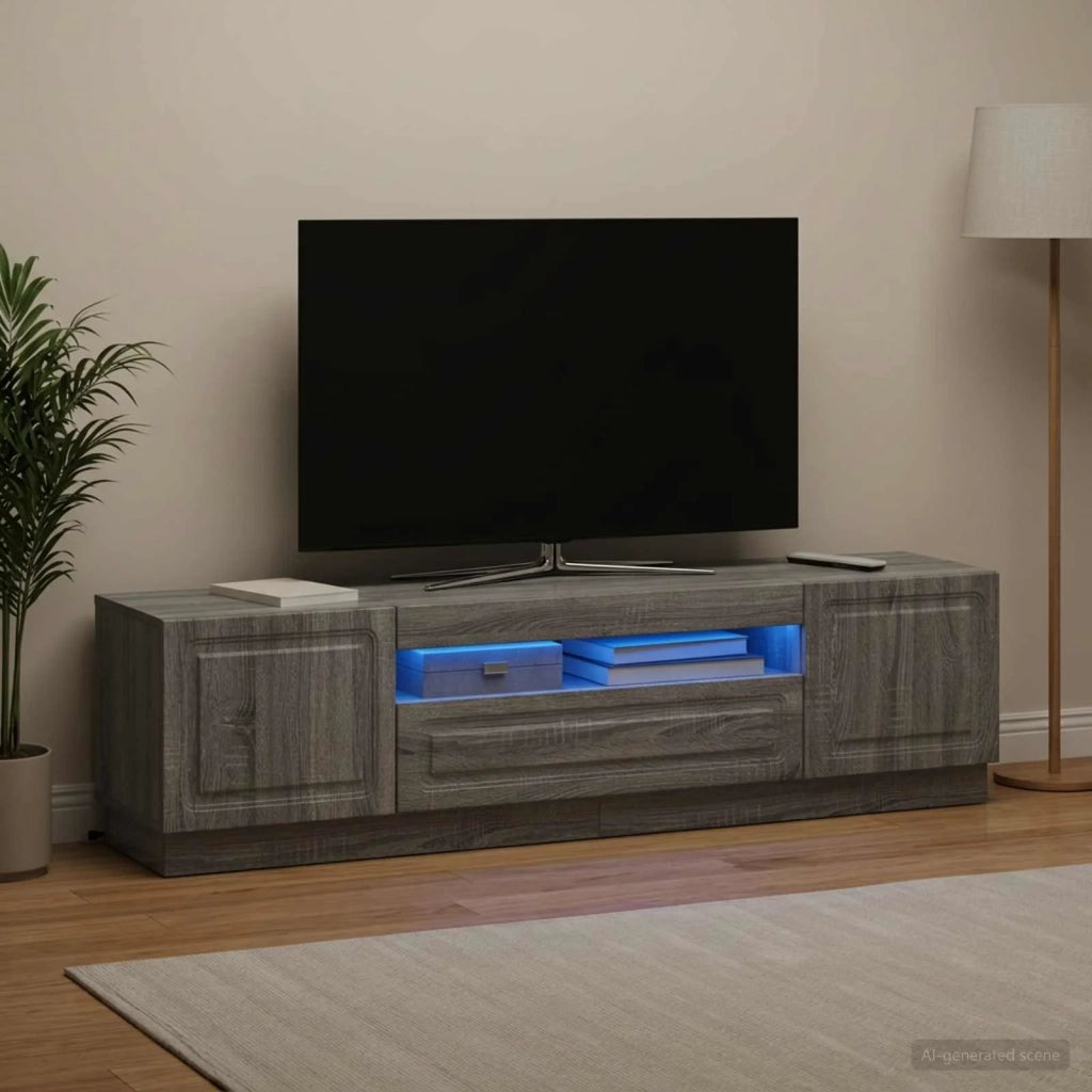 Mobile TV LED Sonoma grigio Legno ingegnerizzato 897791