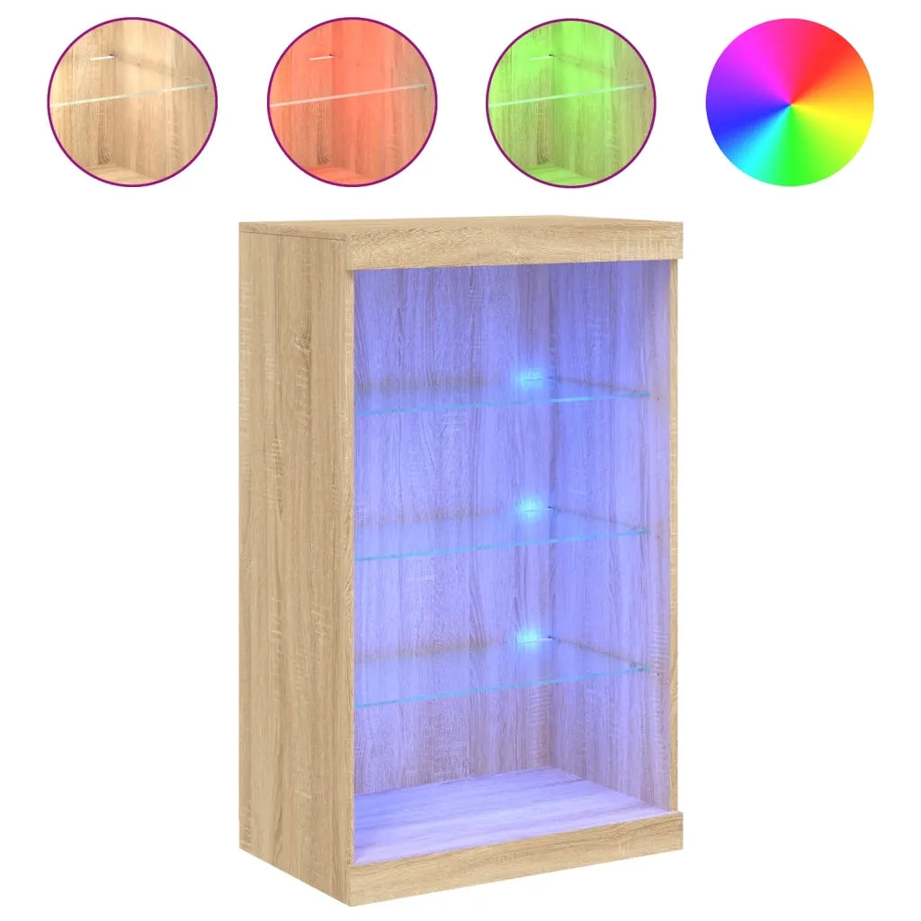 Credenza con Luci LED Rovere Sonoma 60,5x37x100 cmcod mxl 110277