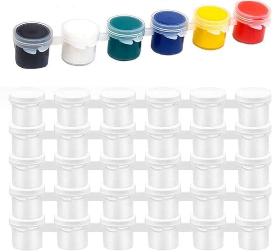 Strisce per verniciare - contenitori vuoti per vernice - vasi mini con coperchi - 30 flaconi di vernice - contenitore di vernice mini - serbatoio di vernice mini - vernice vuota 15 ml