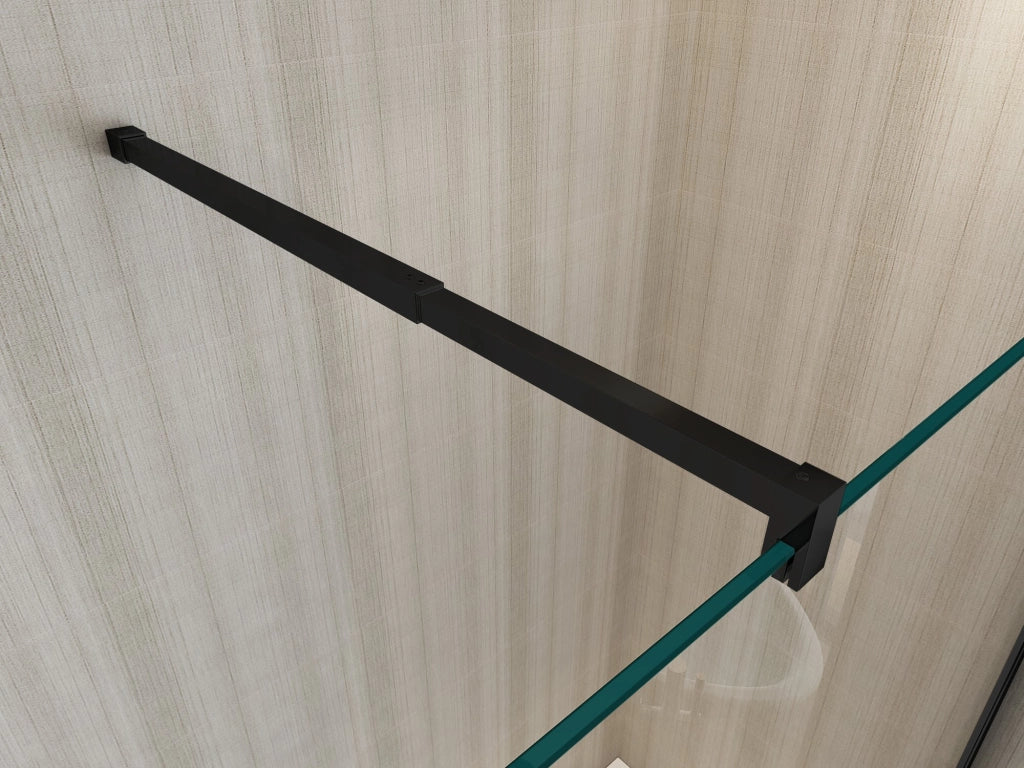 Parete Doccia Walk-in Cristallo 8mm Trasparente Black h.200cm Sicena Vision 110 cm