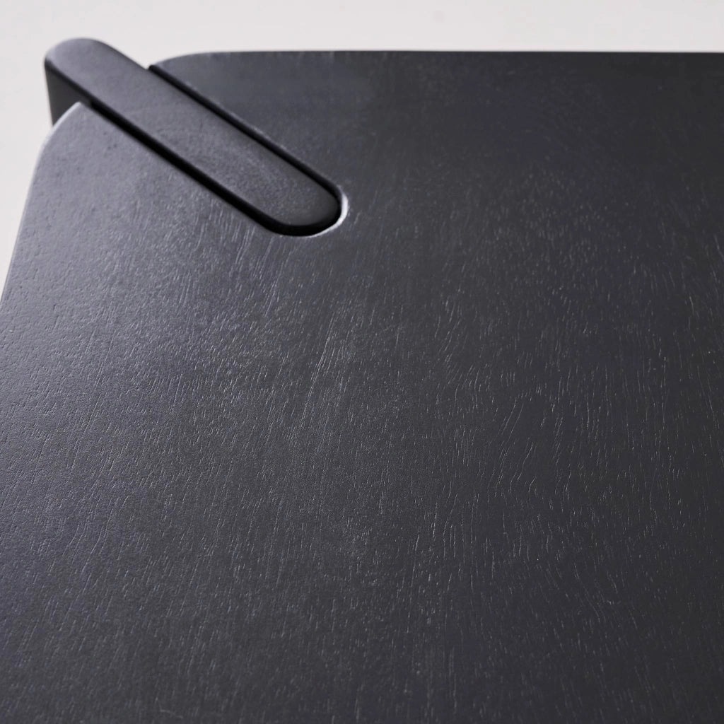 Tavolino esotico quadrato in legno massello, 80cm, nero