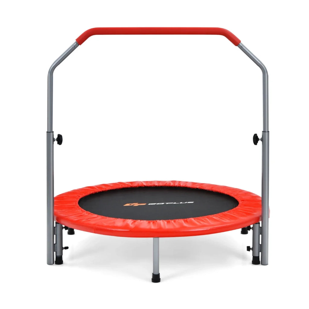 Mini trampolino pieghevole 101 x 96/105/114/122 cm portata massima 150 kg uso interno/esterno atmosfera accogliente acciaio rosso 20_0012841