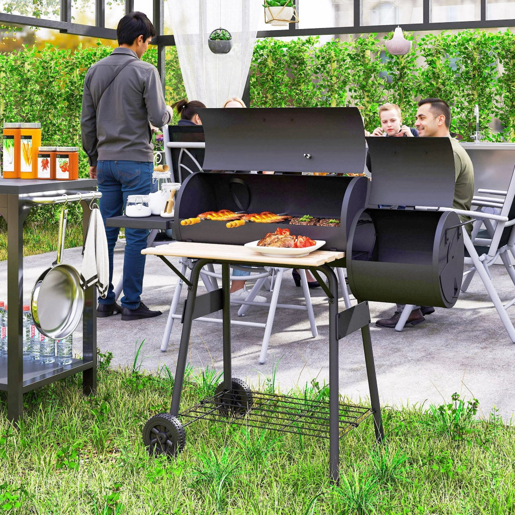 Barbecue a Carbone con Affumicatore ¨C zephmum ¨C Nero, Acciaio, 124x53x104 cm