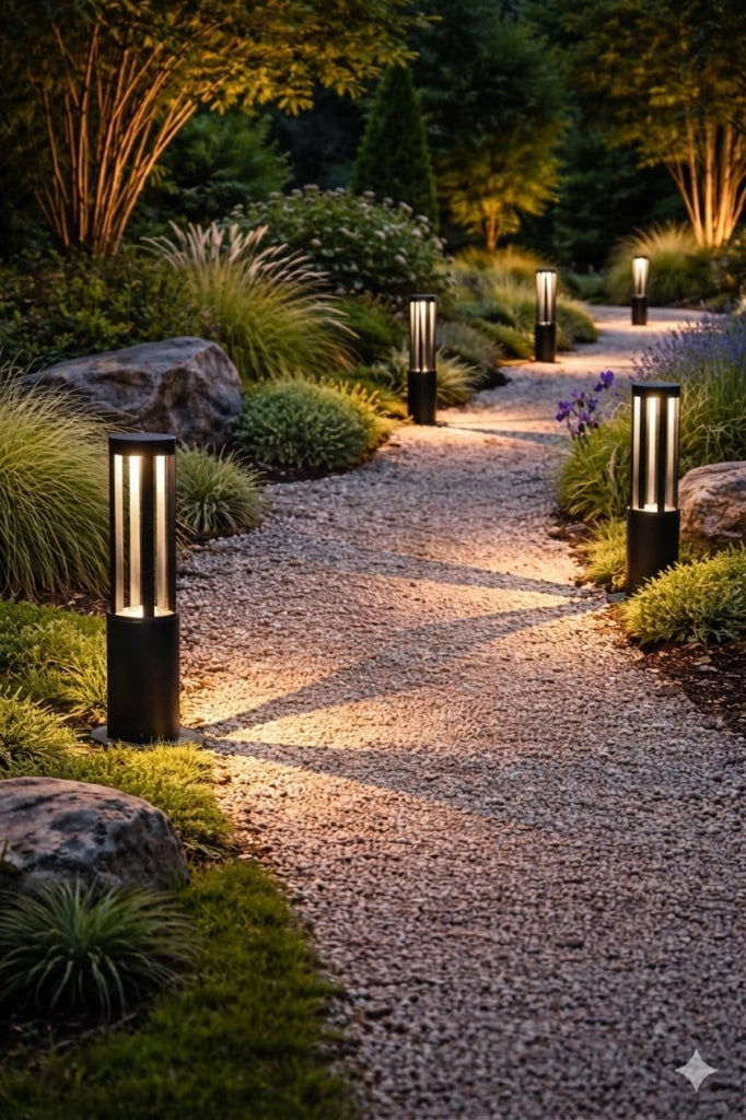 Lampioncino LED da Giardino 60 cm 12W 600LM Luce Naturale 4000K IP65 Paletto Luminoso da Esterno in Alluminio per Vialetti Giardino Cortile Illuminazione Moderna Nero