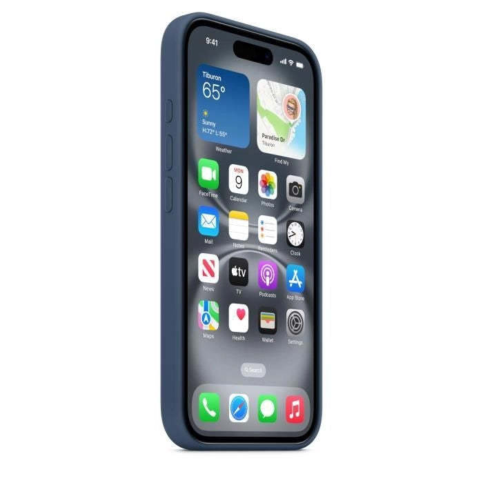 APPLE iPhone 16 - Custodia in silicone con MagSafe - Denim