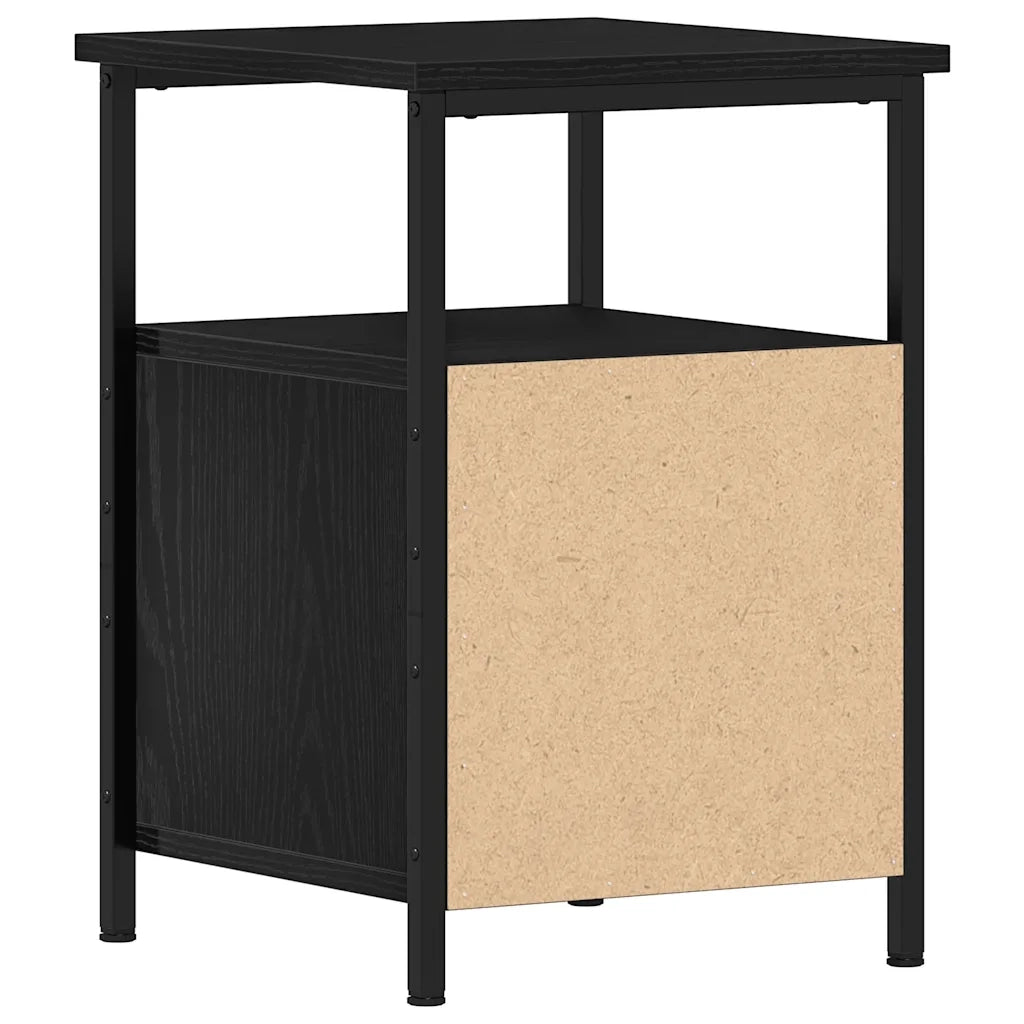 Set di 2 Comodini | Armadio da Notte | Mobiletto da notte Rovere Nero 34x35,5x50 cm Legno di Argilla