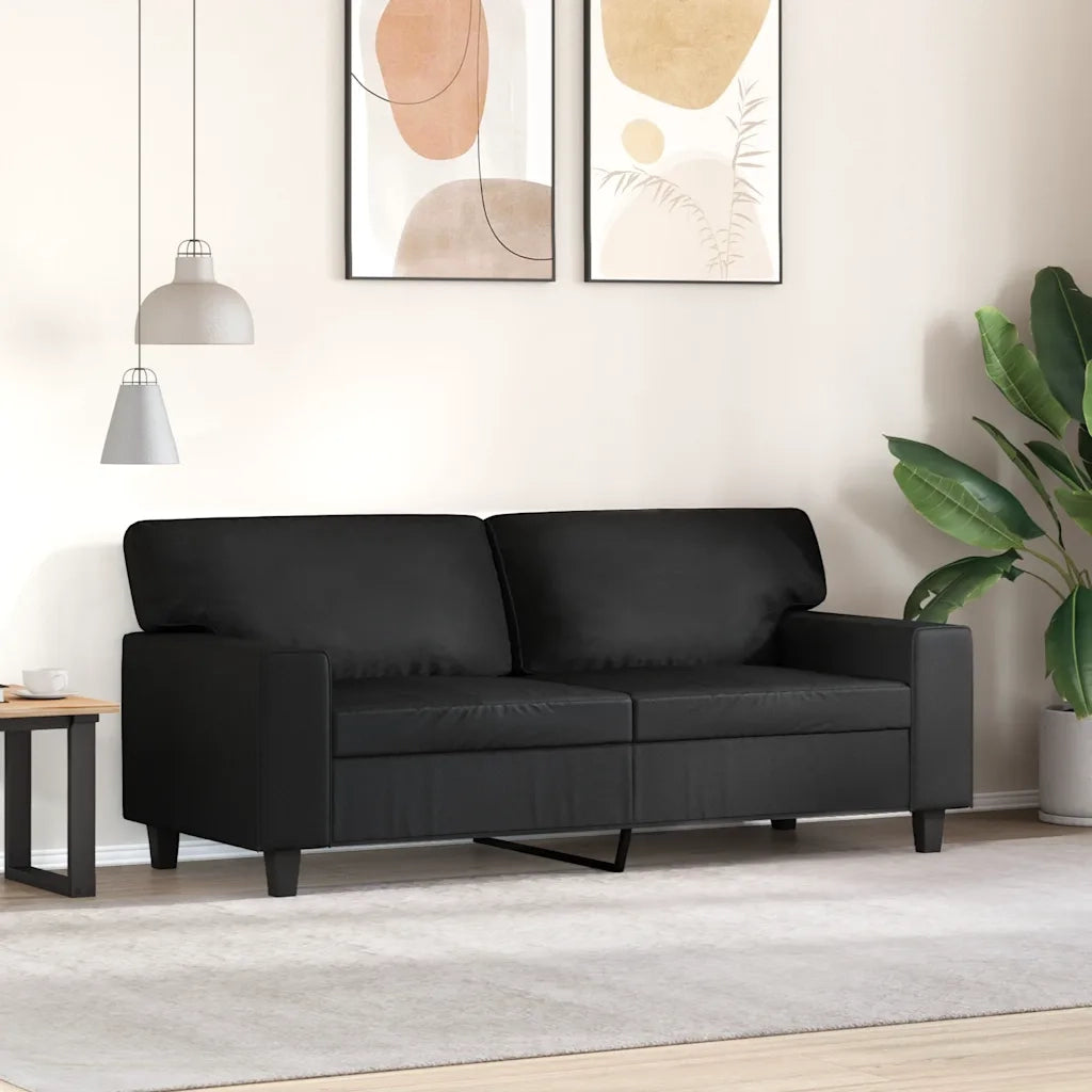 Divano a 2 Posti Nero 140 cm in Similpellecod mxl 83306