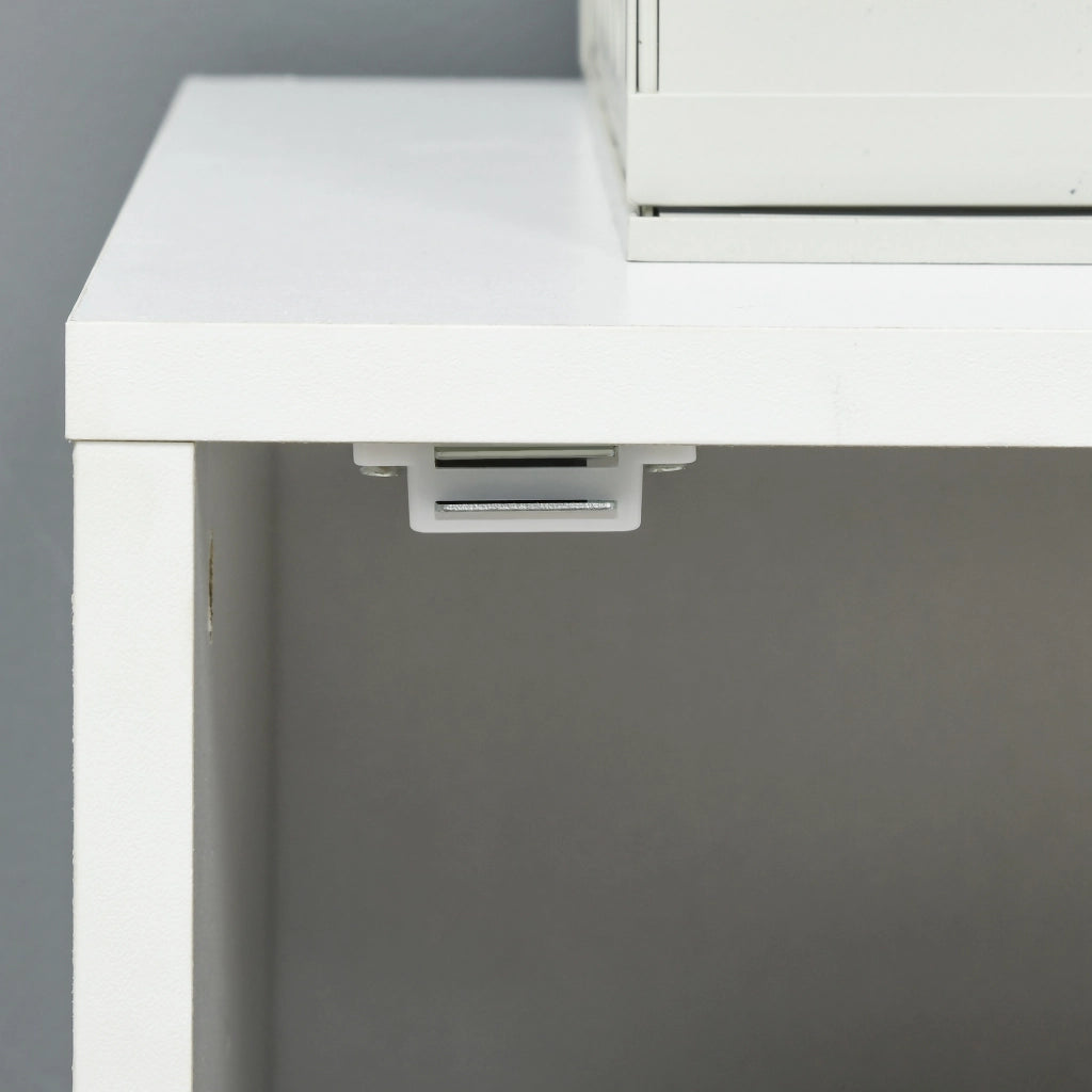 Cassettiera con Ruote e Ripiani Regolabili ¨C zephmum ¨C 38x38,5x55,5 cm Bianco