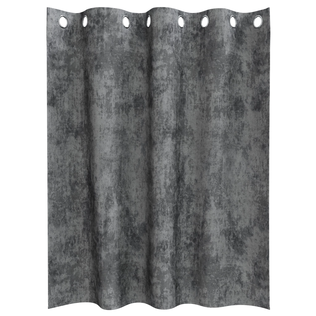 Tende di Velluto 2 pz con occhielli Grigio 140x140 cm