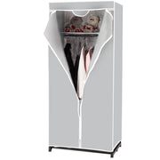 Armadio appendiabiti in tessuto pieghevole con tubo in metallo 74x50x172cm Grigio-Armadi Appendiabiti