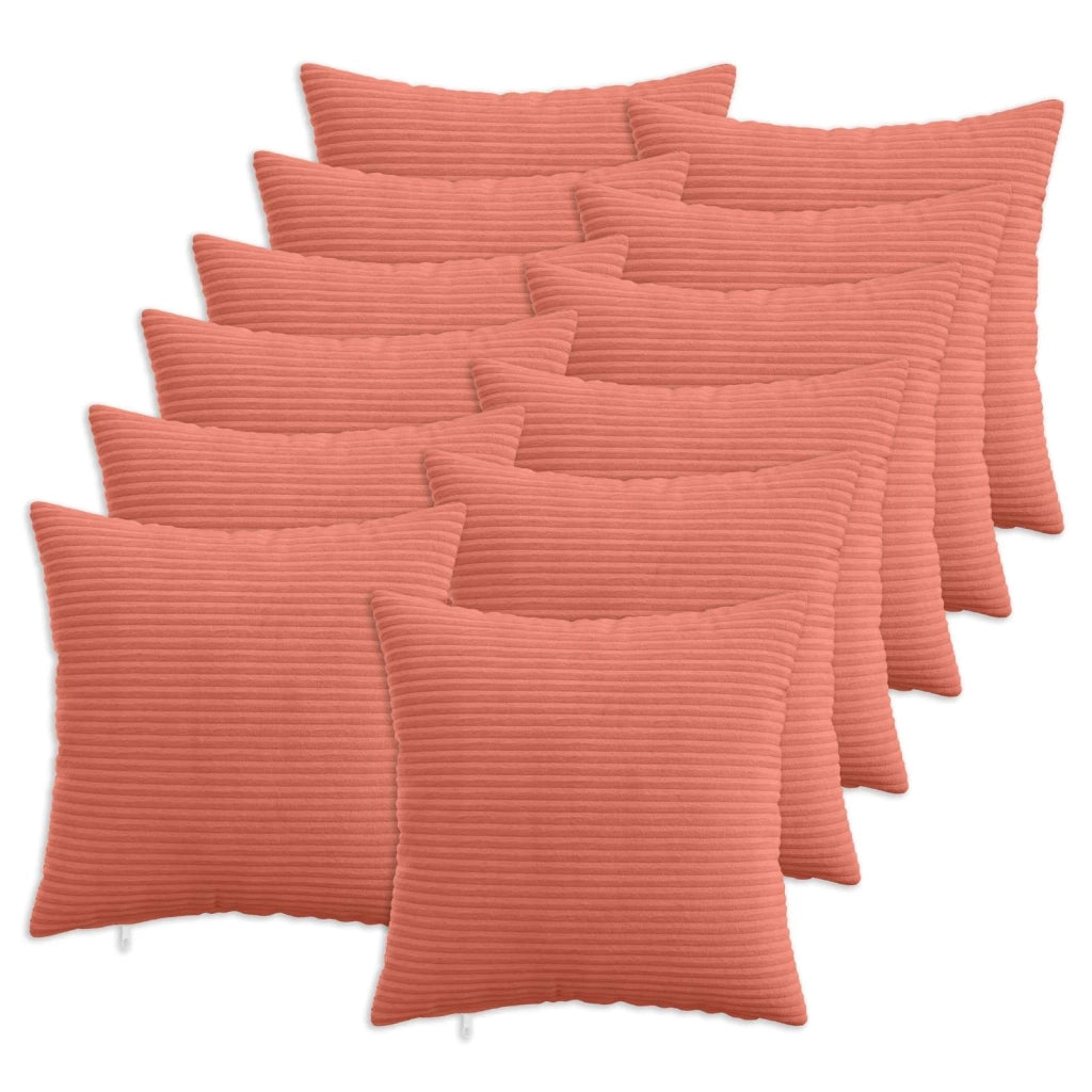 Federa 12 pcs HEERLEN Rosso Arancio 40 x 40 cm corduroy 908457