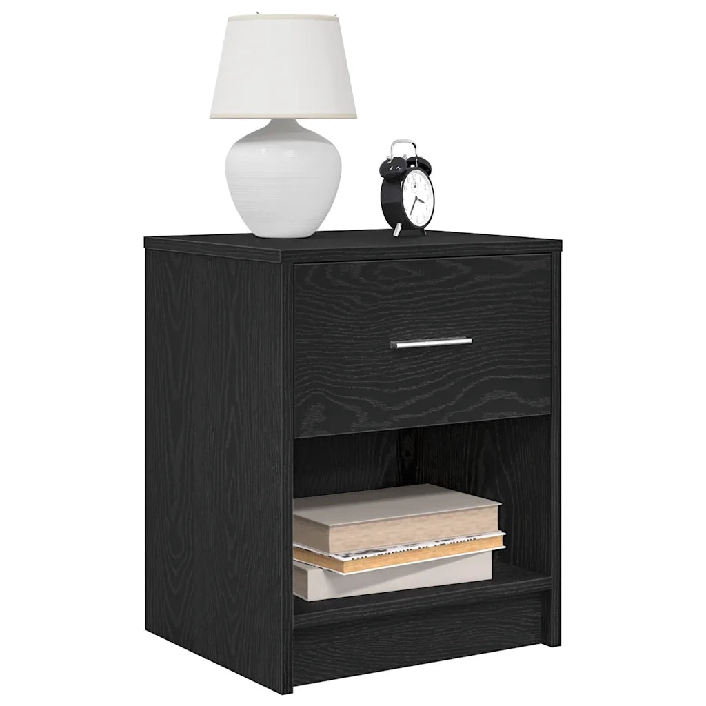 Comodini 2 pz con Cassetto-Set di 2 Tavolino da notte Nero 40x34x50 cm