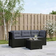 Divano da giardino 3 posti con cuscini in look rattan PP 3443837