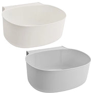 Set di 2 contenitori per rifiuti appesi, contenitori per rifiuti domestici, contenitori per rifiuti, supporti per appendere contenitori per rifiuti in cucina, auto, bagno, camera da letto, bianco e grigio